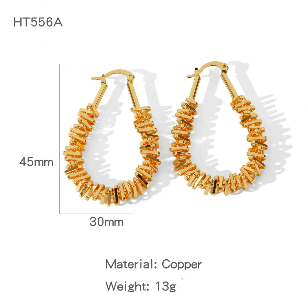 Wholesale Women's Fashion Geometric Copper Electroplated Earrings - Image 9