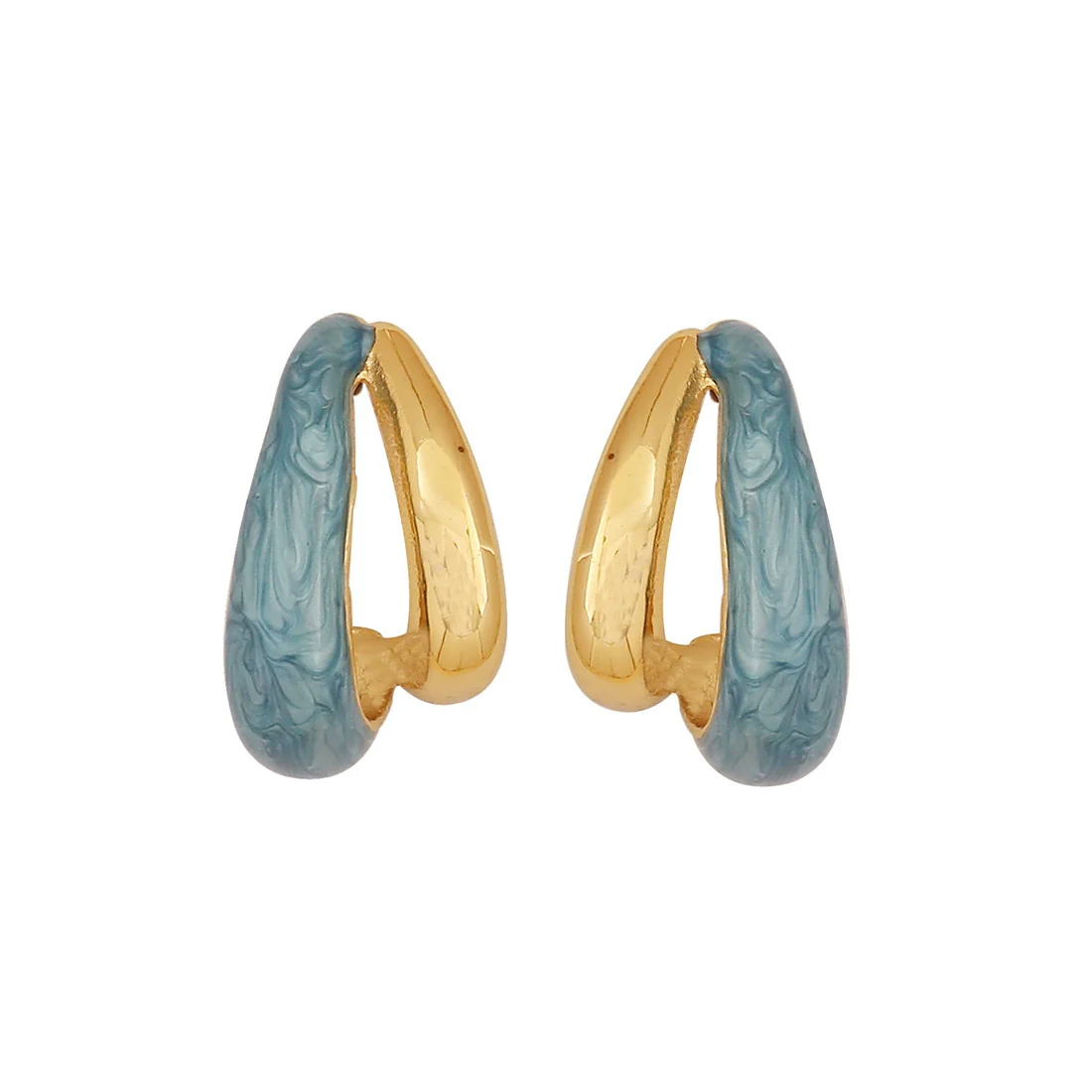 Wholesale Women's Fashion Geometric Dripping Oil Stainless Steel Earrings - Image 6