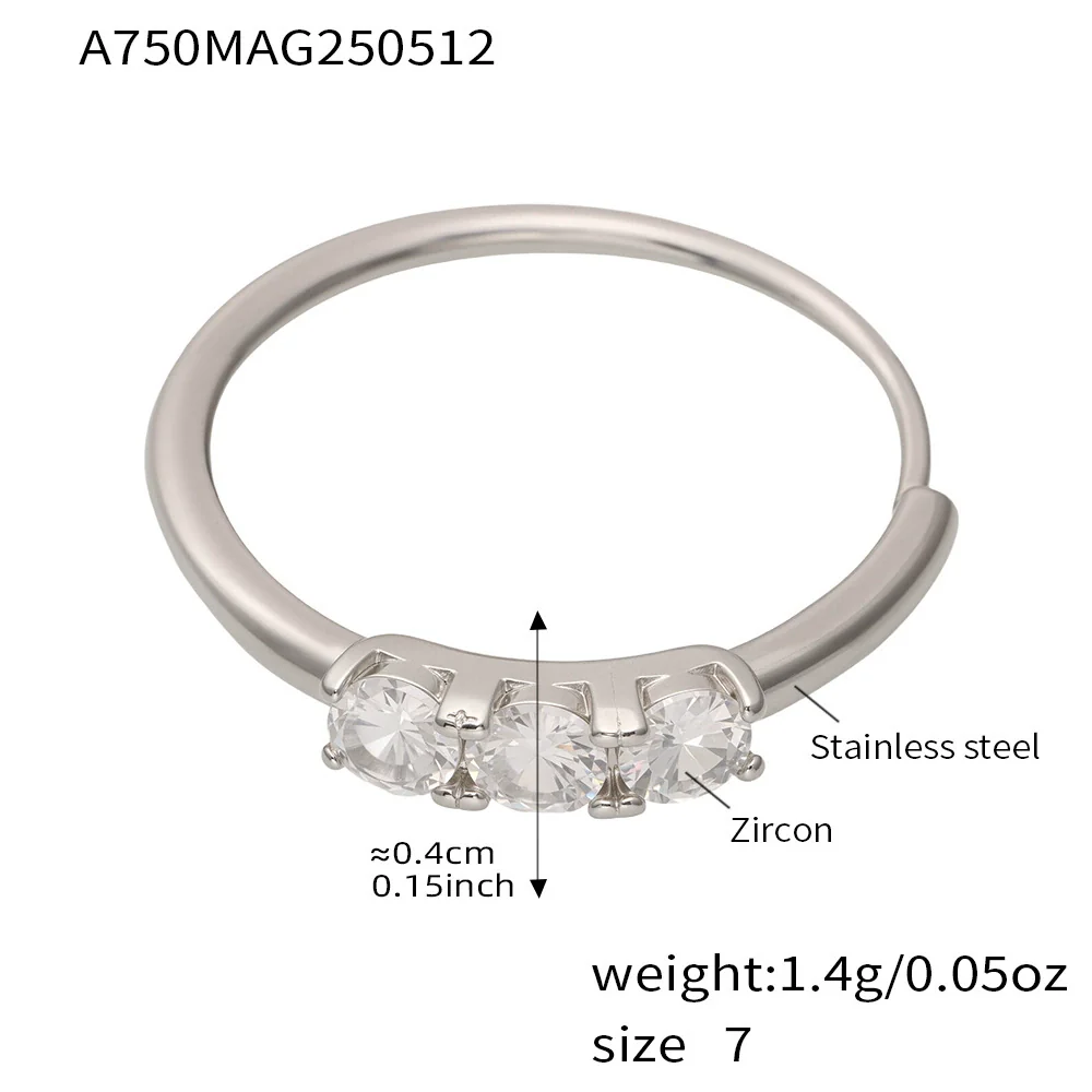 Wholesale Women's Fashion Geometric Ferris Wheel Water Drop Flower Opening Ring Stainless Steel 18K Gold Plated - Image 12