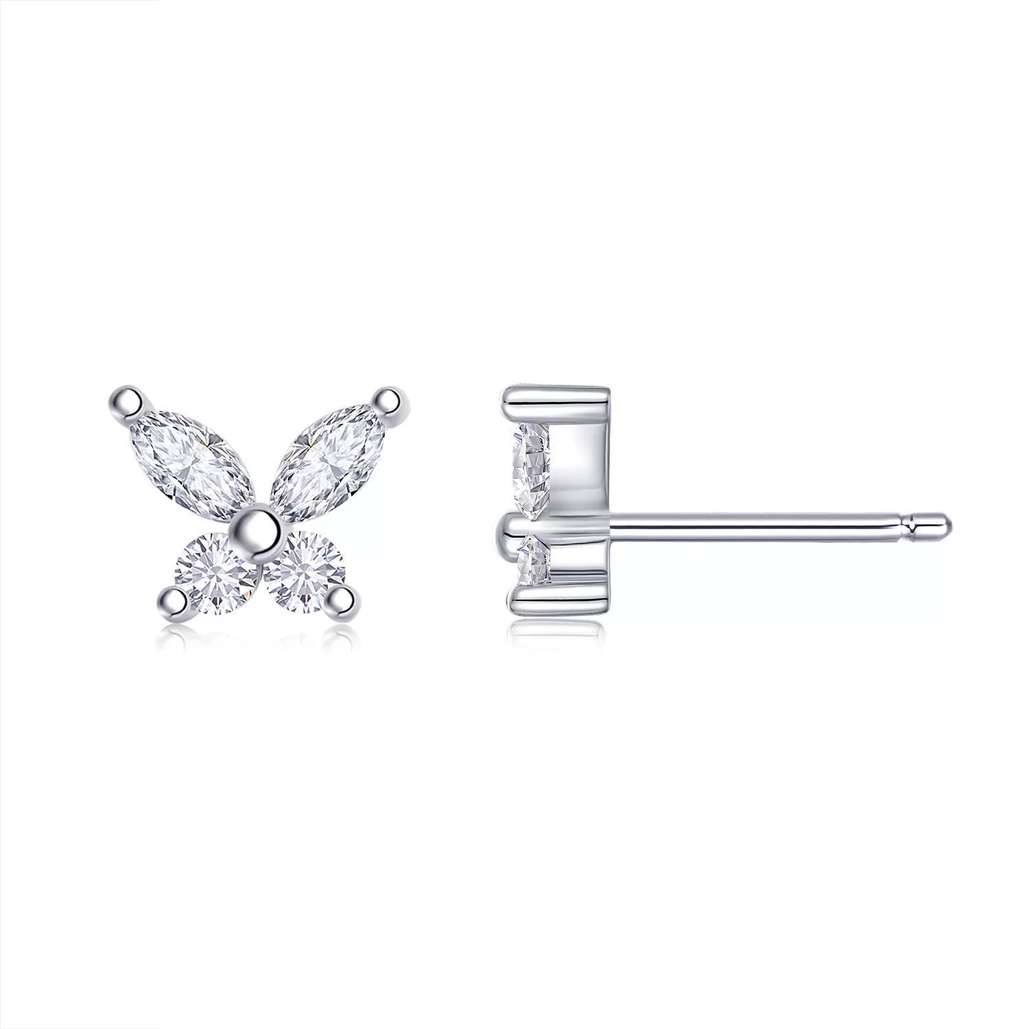 Wholesale Women's Fashion Geometric Moissanite Earrings S925 Silver Set With Diamonds - Image 3