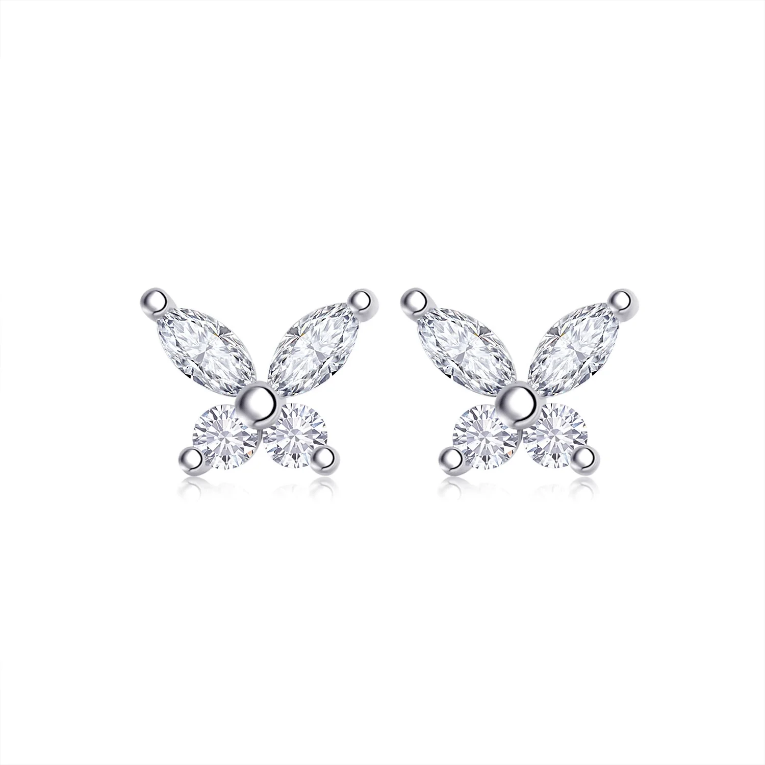 Wholesale Women's Fashion Geometric Moissanite Earrings S925 Silver Set With Diamonds - Image 4