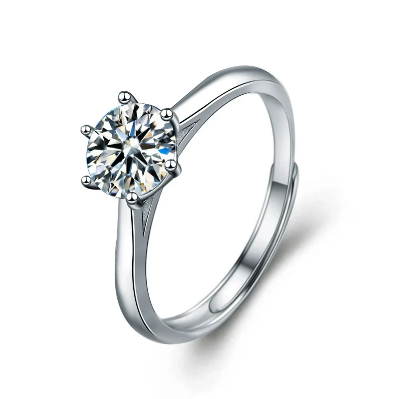 Wholesale Women's Fashion Geometric Moissanite S925 Sterling Silver Electroplated Ring - Image 4