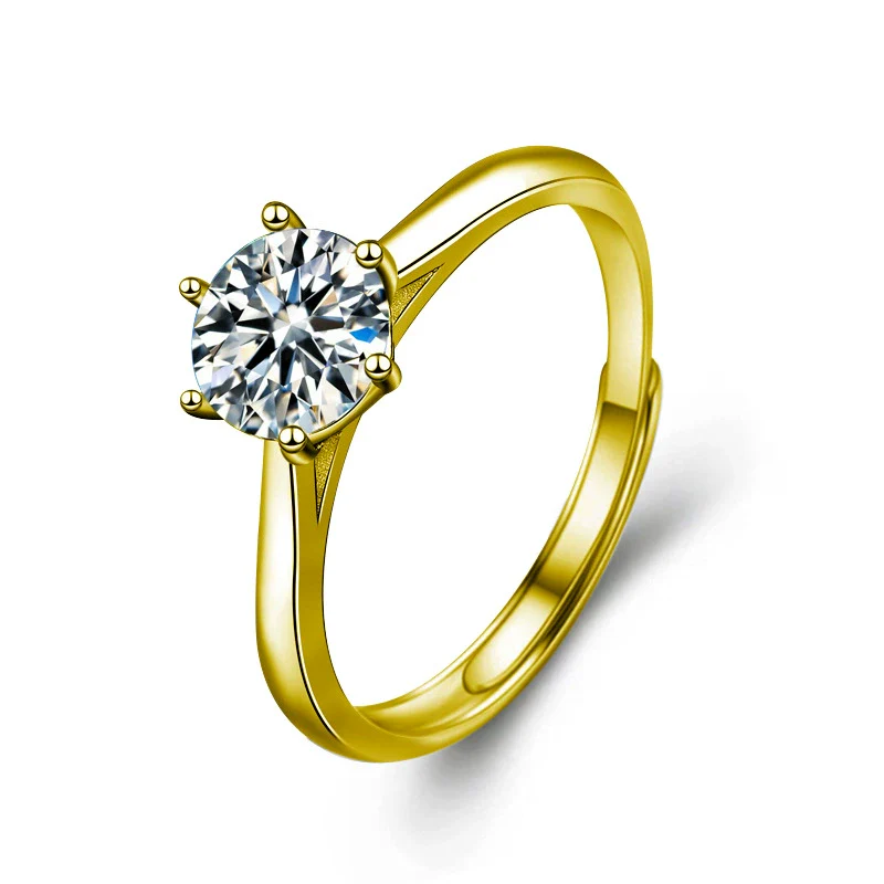 Wholesale Women's Fashion Geometric Moissanite S925 Sterling Silver Electroplated Ring - Image 5