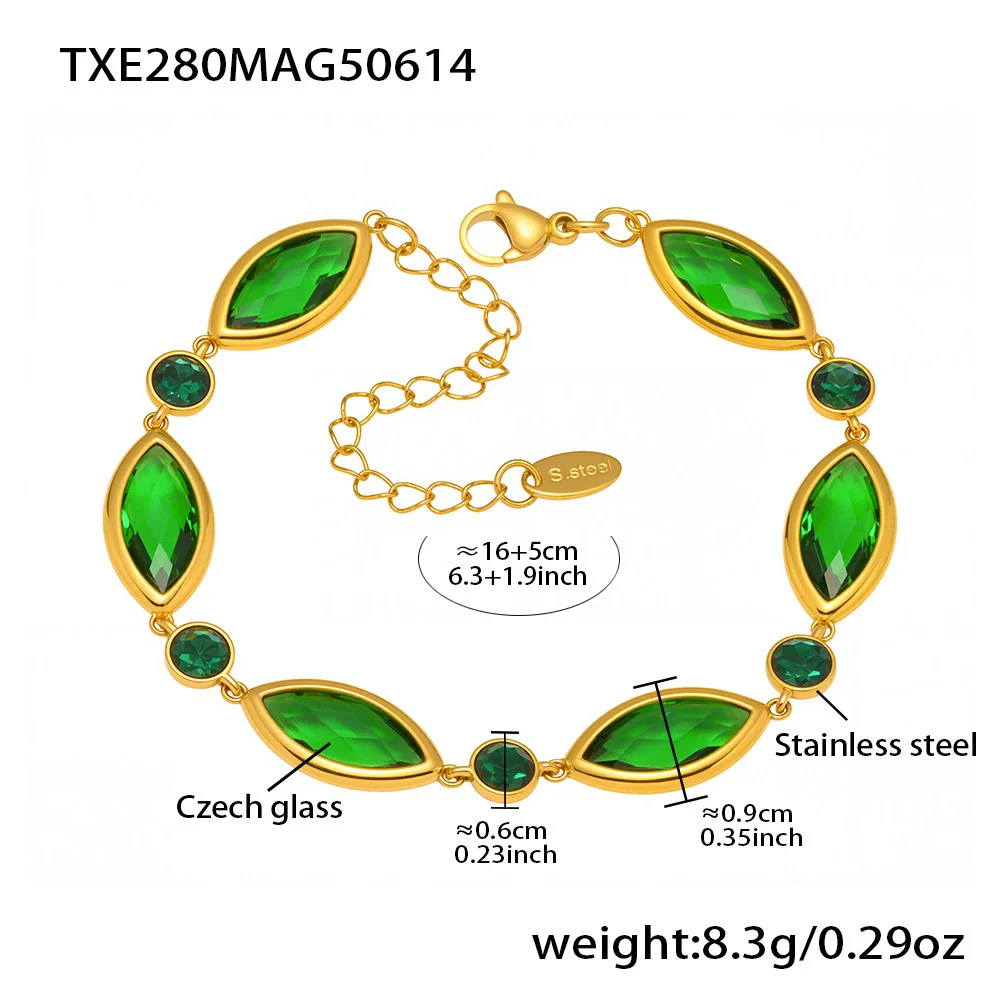 Wholesale Women's Fashion Geometric Pattern Faceted Glass Stone 5A Zircon Full Diamond Stainless Steel Electroplated Bracelet - Image 7