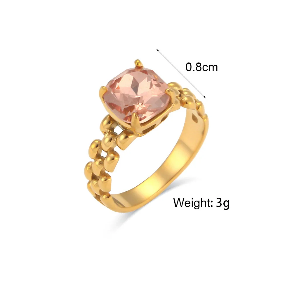 Wholesale Women's Fashion Geometric Stainless Steel 18K Gold Plated Cut Out Ring Jewelry - Image 2