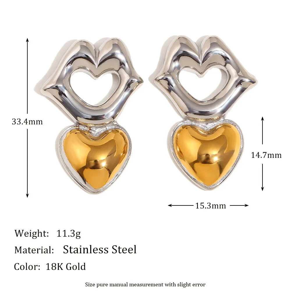 Wholesale Women's Fashion Geometric Stainless Steel 18K Gold Plated Earrings - Image 2