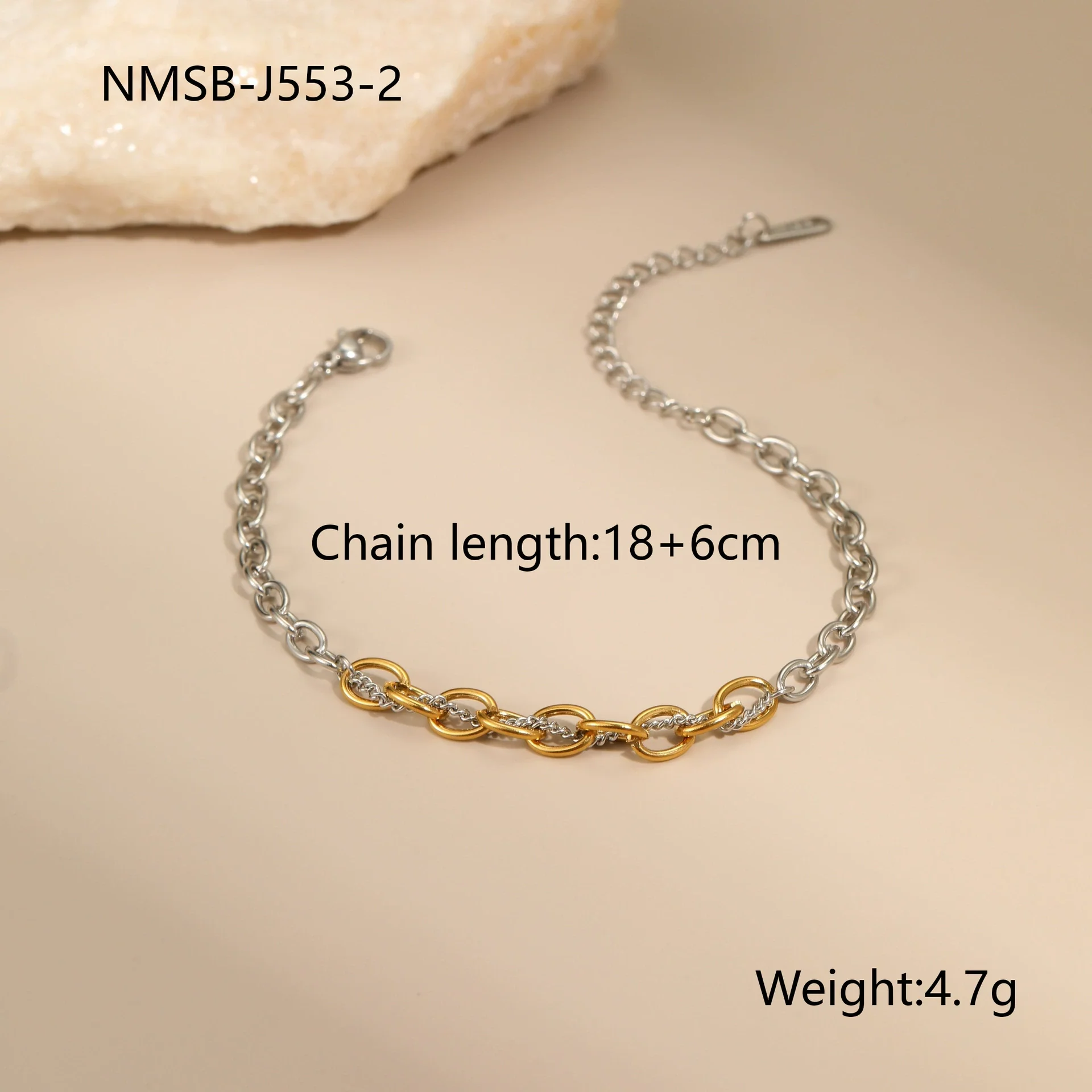 Wholesale Women's Fashion Geometric Stainless Steel Electroplated 18K Gold And Silver Color Matching Necklaces And Earrings - Image 12