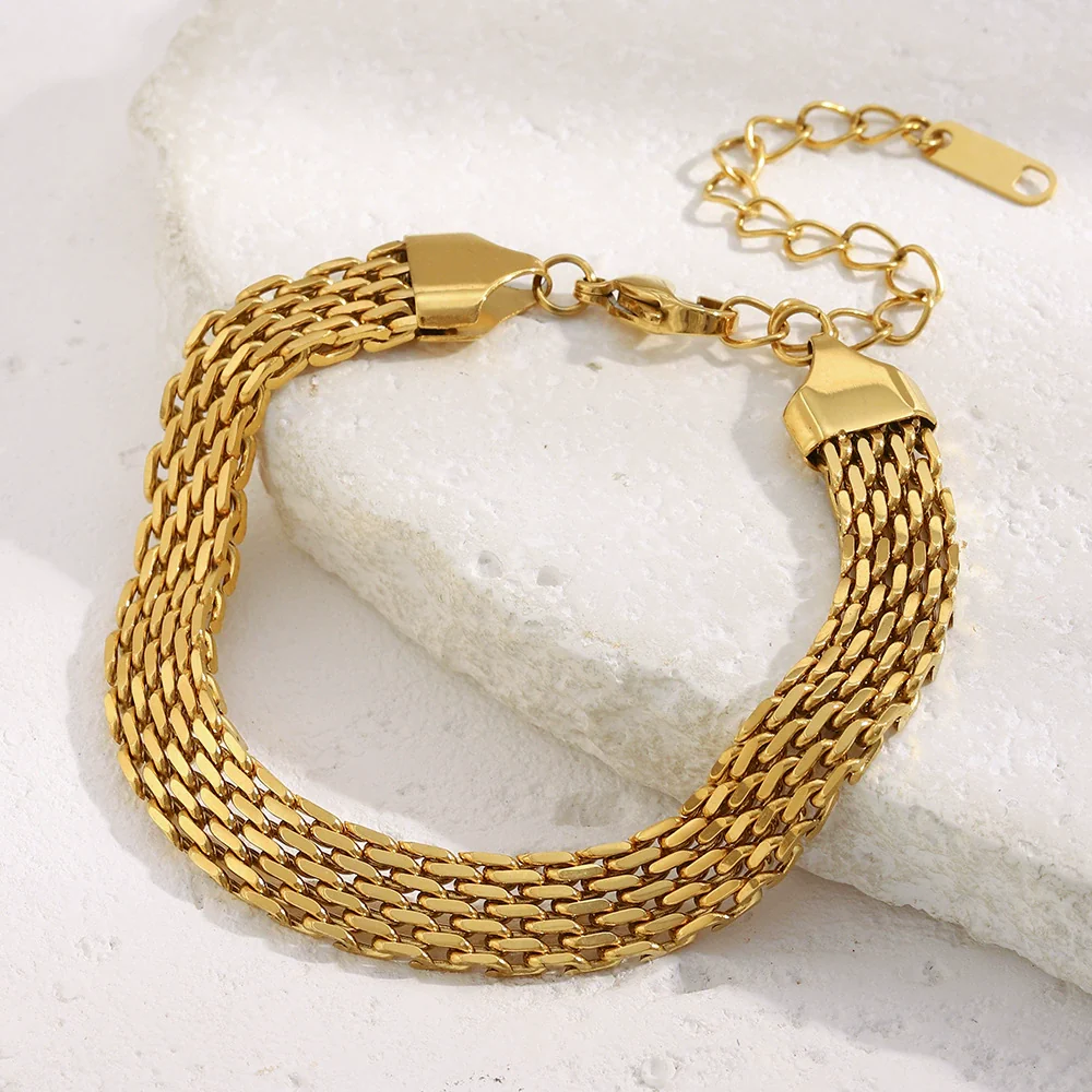 Wholesale Women's Fashion Geometric Stainless Steel Electroplated Bracelet