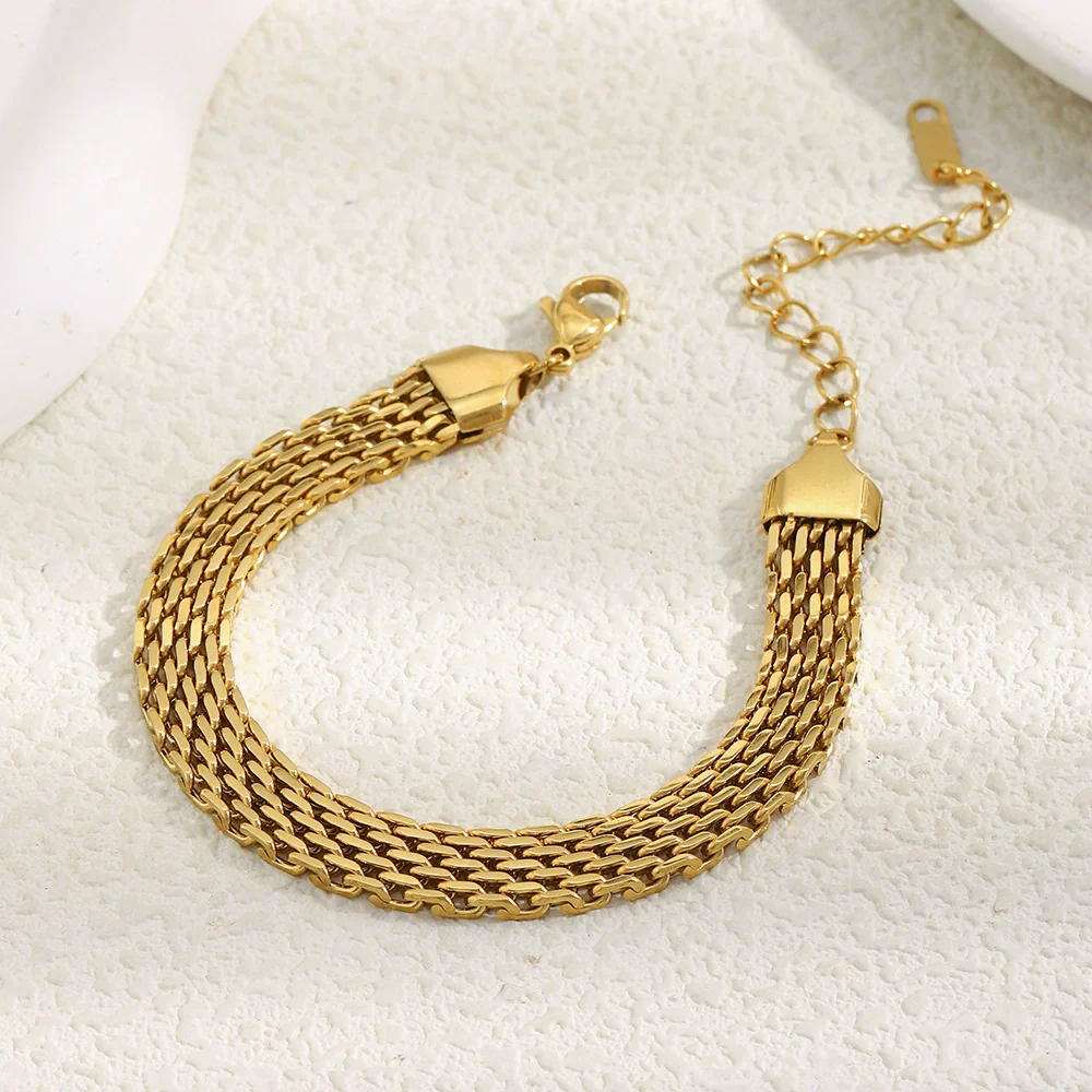 Wholesale Women's Fashion Geometric Stainless Steel Electroplated Bracelet - Image 4