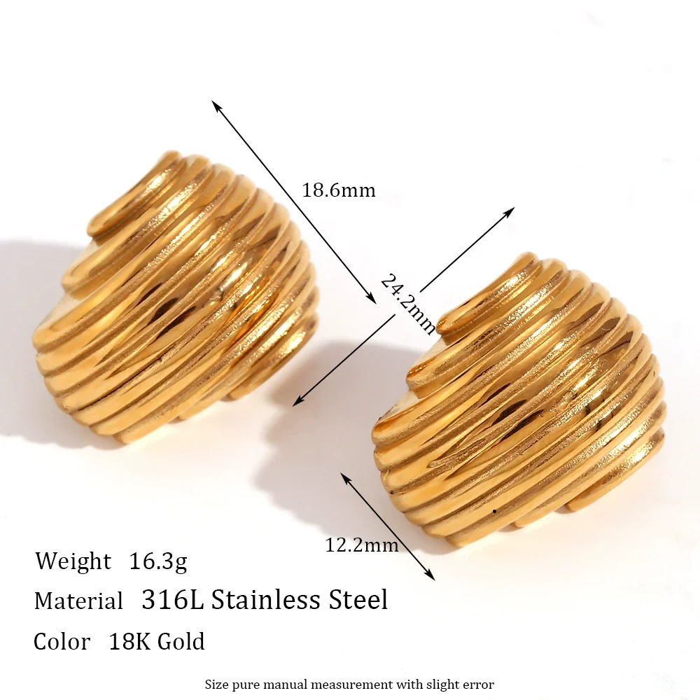 Wholesale Women's Fashion Geometric Stainless Steel Electroplated Earrings - Image 2