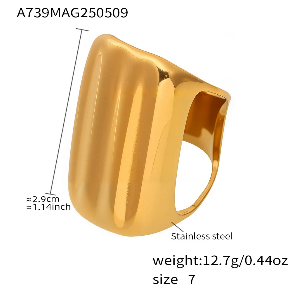 Wholesale Women's Fashion Geometric Stainless Steel Electroplated Ferris Wheel Ring Hand Jewelry - Image 6