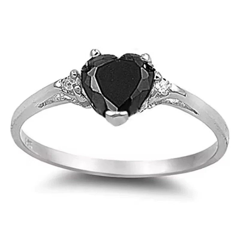 Wholesale Women's Fashion Jewelry Copper Heart Shaped Ring Inlaid With Zircon - Image 11