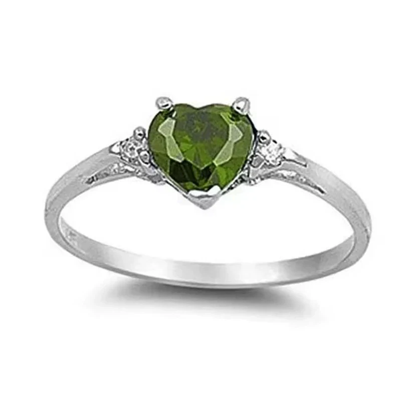 Wholesale Women's Fashion Jewelry Copper Heart Shaped Ring Inlaid With Zircon - Image 13