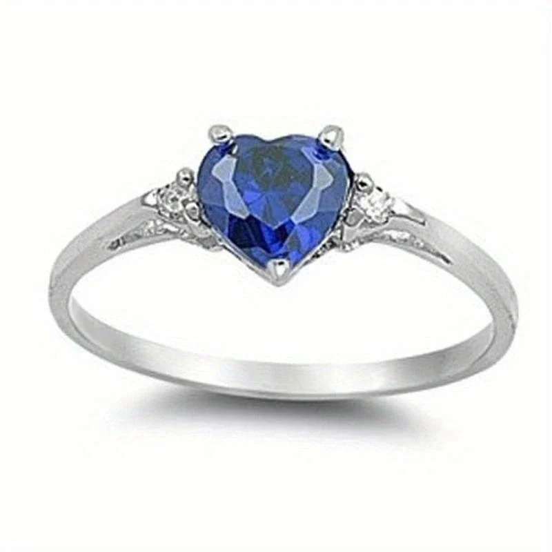 Wholesale Women's Fashion Jewelry Copper Heart Shaped Ring Inlaid With Zircon - Image 7