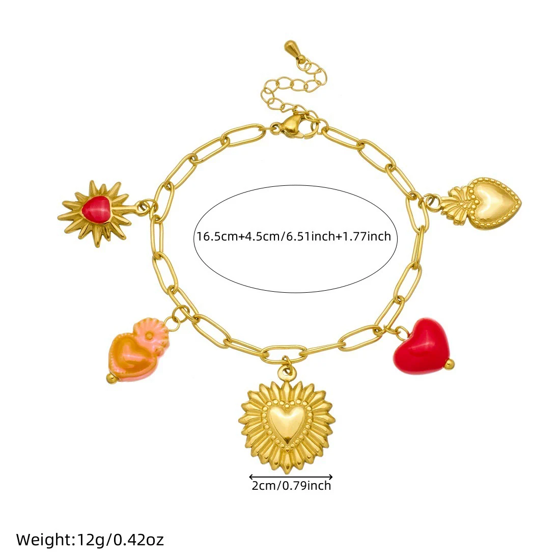 Wholesale Women's Fashion Jewelry Set With Heart Water Drop Bell Pattern Cross Chain Stainless Steel Electroplated Pendant - Image 4