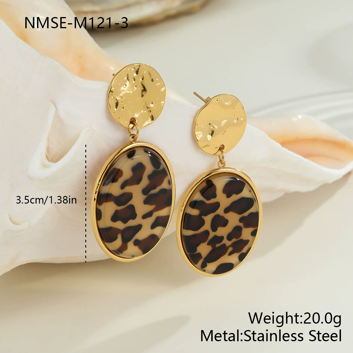 Wholesale Women's Fashion Jewelry Stainless Steel Geometric Leopard Print Electroplated Pendant Necklace And Earrings - Image 12