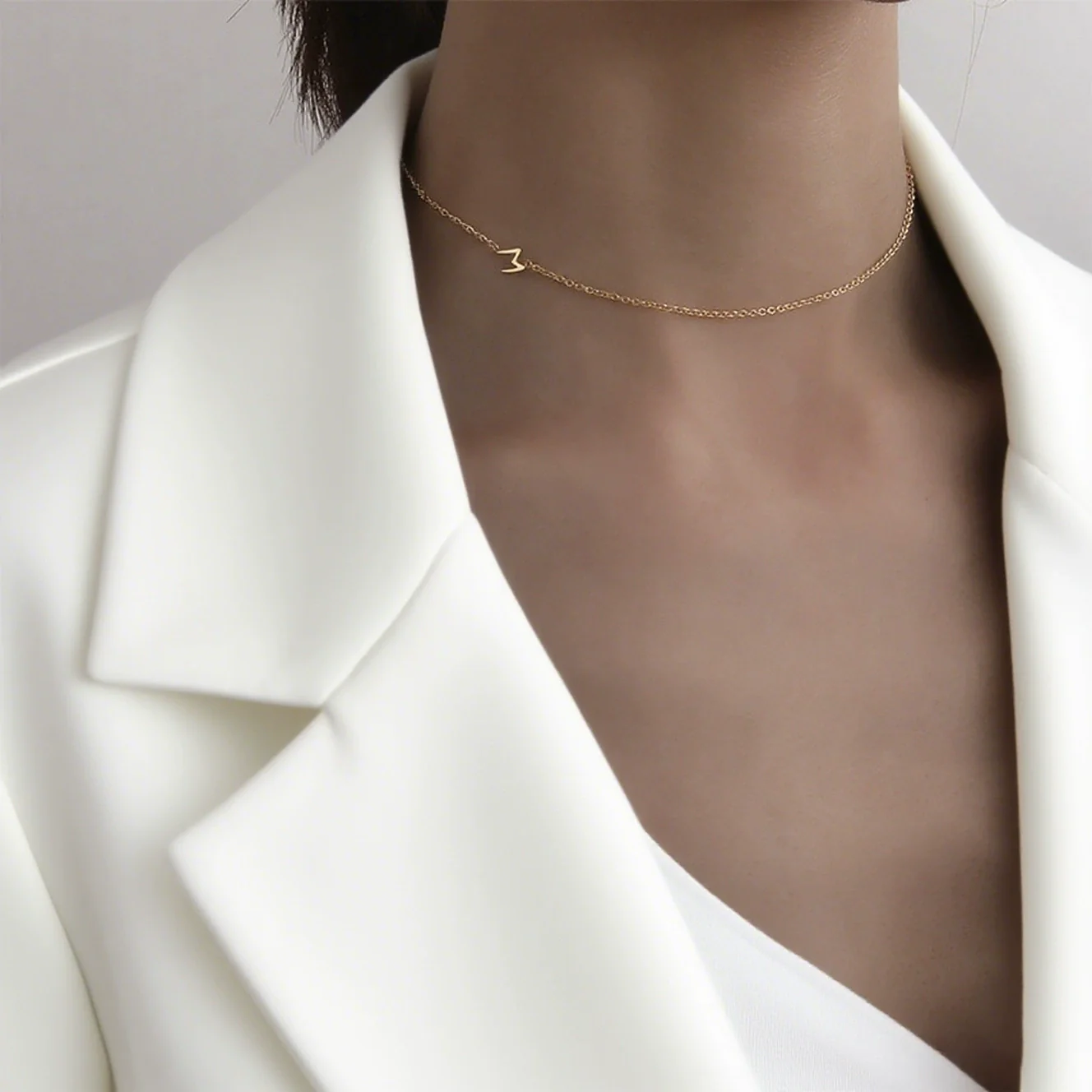 Wholesale Women's Fashion Light Luxury Electroplated Titanium Steel Necklace With Letter And Number Patterns In O Word Chain Style - Image 4