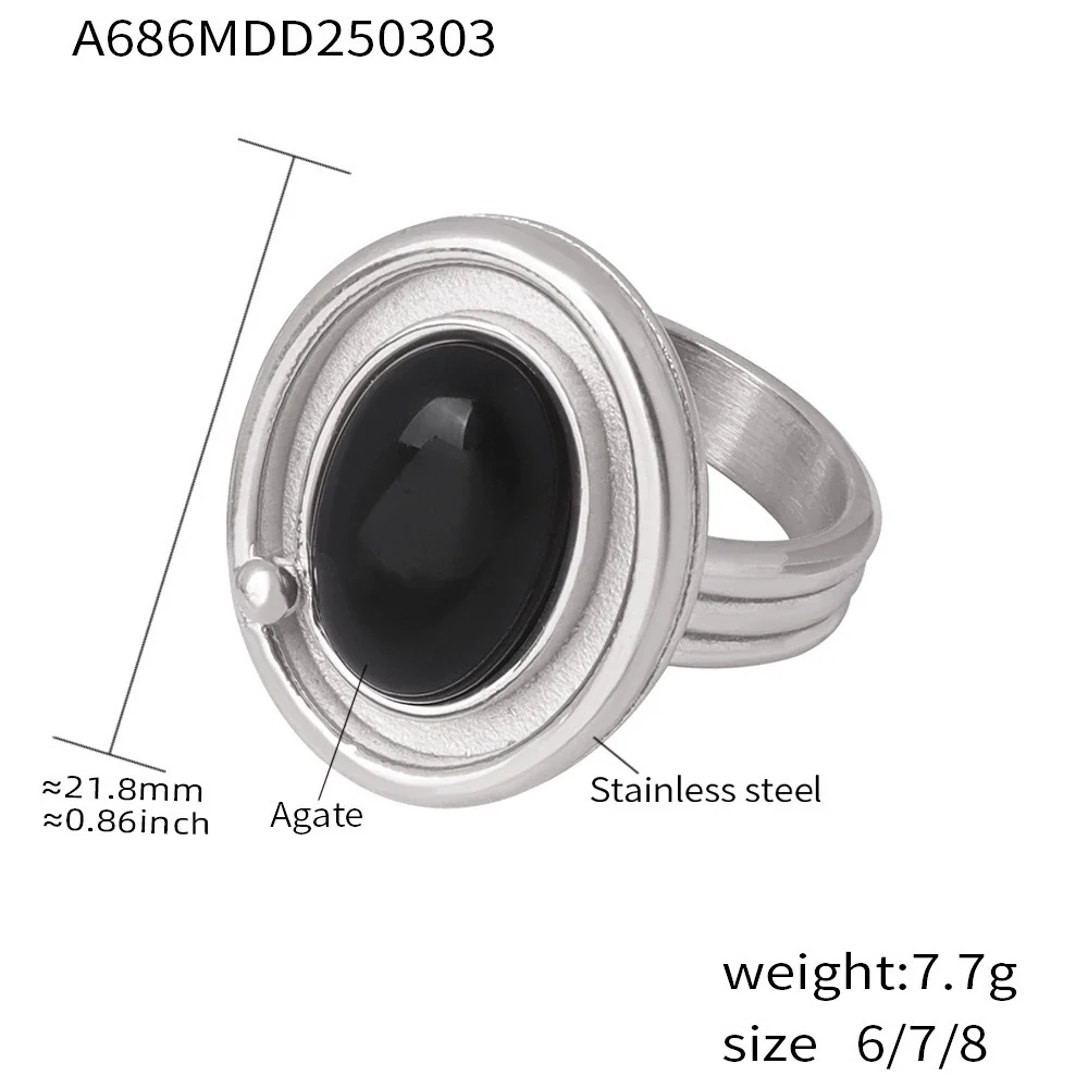 Wholesale Women's Fashion Light Luxury Geometric Stainless Steel Goldplated Ferris Wheel Inlay Ring Jewelry - Image 7