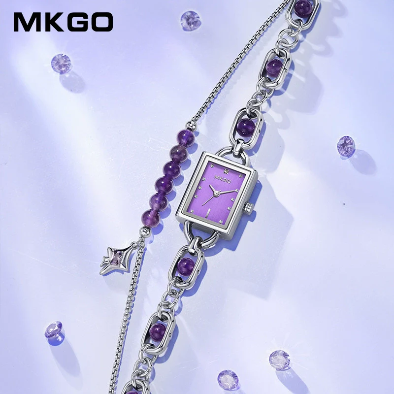 Wholesale Women's Fashion Light Luxury Quartz Crystal Watch With Copper Shell And Rectangle Dial - Image 3