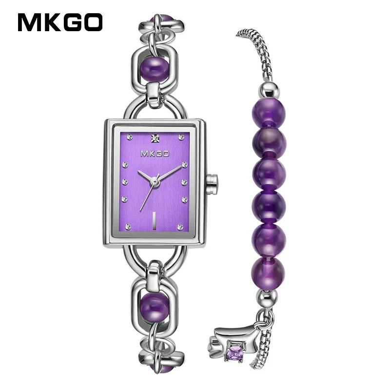 Wholesale Women's Fashion Light Luxury Quartz Crystal Watch With Copper Shell And Rectangle Dial - Image 5