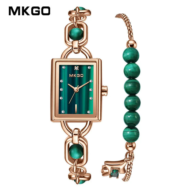 Wholesale Women's Fashion Light Luxury Quartz Crystal Watch With Copper Shell And Rectangle Dial - Image 6