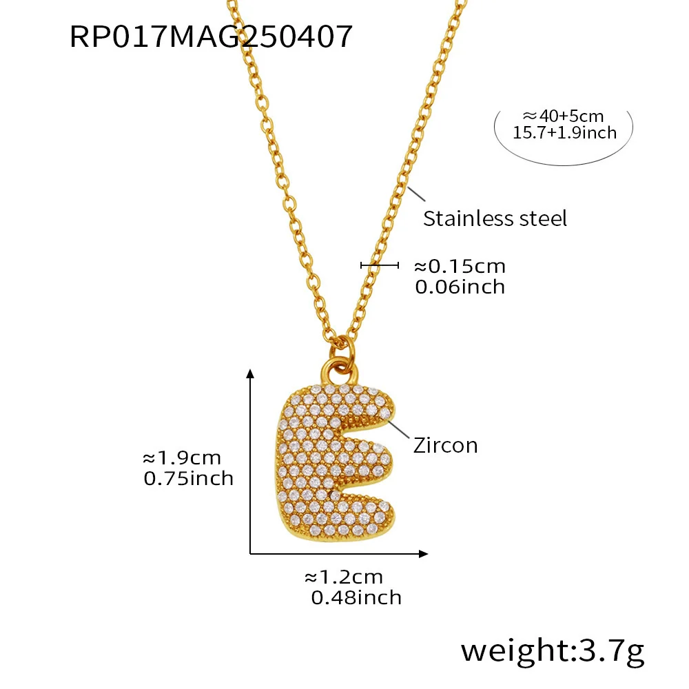 Wholesale Women's Fashion Luxury Electroplated Geometric Ferris Wheel English Letters Zircon Stainless Steel And Titanium Steel Necklace - Image 10