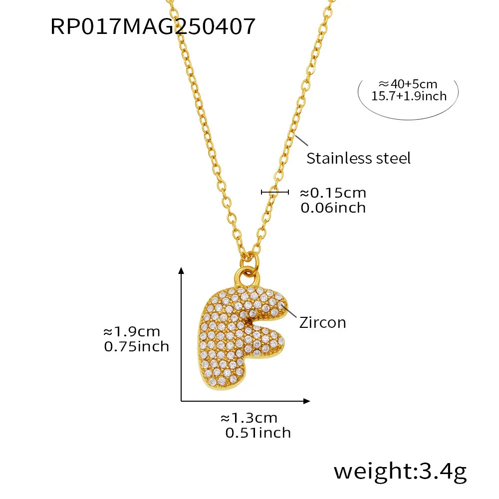Wholesale Women's Fashion Luxury Electroplated Geometric Ferris Wheel English Letters Zircon Stainless Steel And Titanium Steel Necklace - Image 11