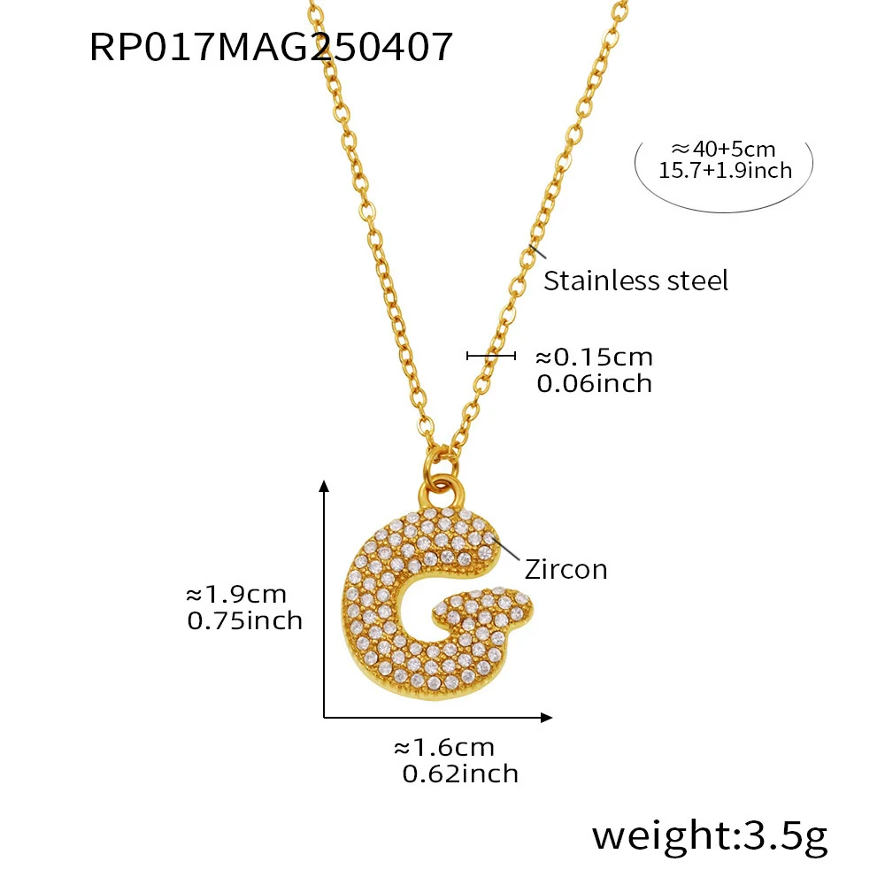 Wholesale Women's Fashion Luxury Electroplated Geometric Ferris Wheel English Letters Zircon Stainless Steel And Titanium Steel Necklace - Image 12