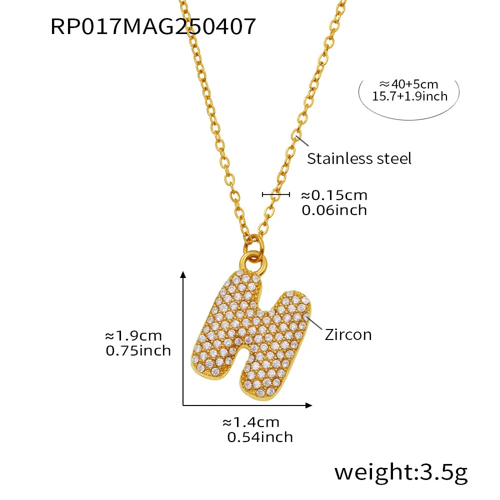 Wholesale Women's Fashion Luxury Electroplated Geometric Ferris Wheel English Letters Zircon Stainless Steel And Titanium Steel Necklace - Image 13