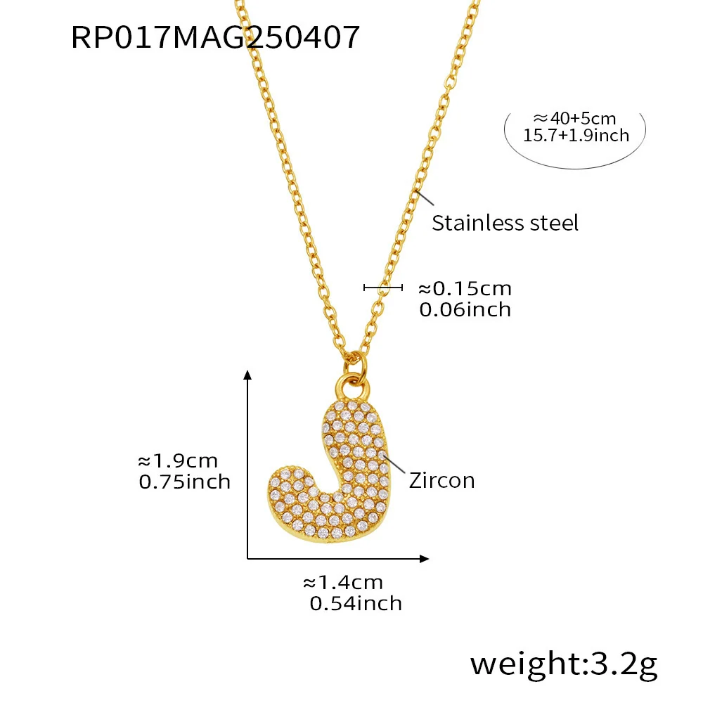 Wholesale Women's Fashion Luxury Electroplated Geometric Ferris Wheel English Letters Zircon Stainless Steel And Titanium Steel Necklace - Image 15