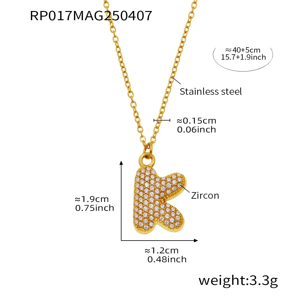 Wholesale Women's Fashion Luxury Electroplated Geometric Ferris Wheel English Letters Zircon Stainless Steel And Titanium Steel Necklace - Image 16