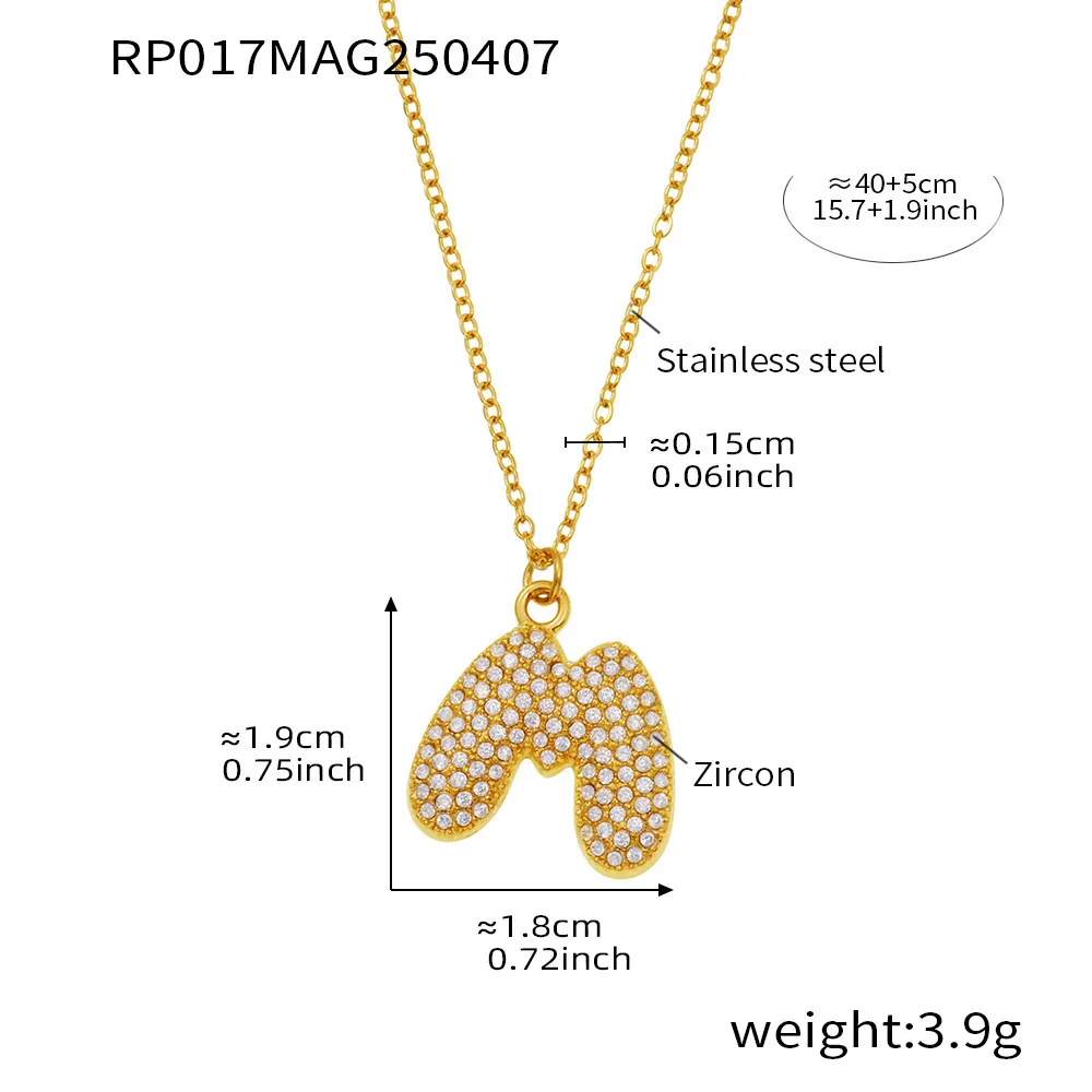 Wholesale Women's Fashion Luxury Electroplated Geometric Ferris Wheel English Letters Zircon Stainless Steel And Titanium Steel Necklace - Image 18