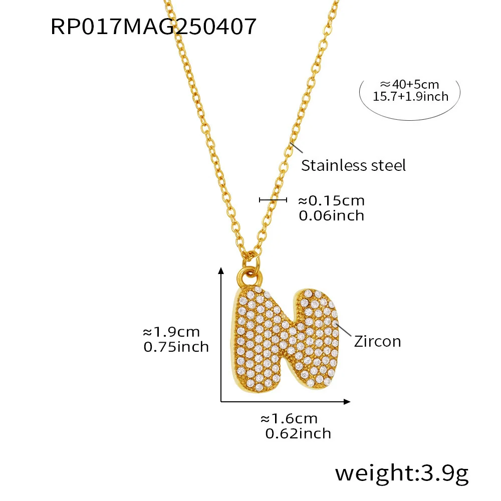 Wholesale Women's Fashion Luxury Electroplated Geometric Ferris Wheel English Letters Zircon Stainless Steel And Titanium Steel Necklace - Image 19