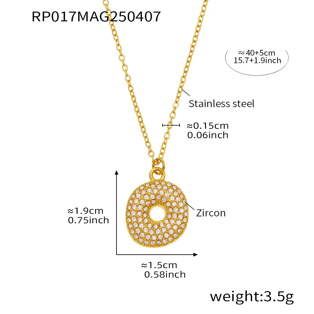 Wholesale Women's Fashion Luxury Electroplated Geometric Ferris Wheel English Letters Zircon Stainless Steel And Titanium Steel Necklace - Image 20