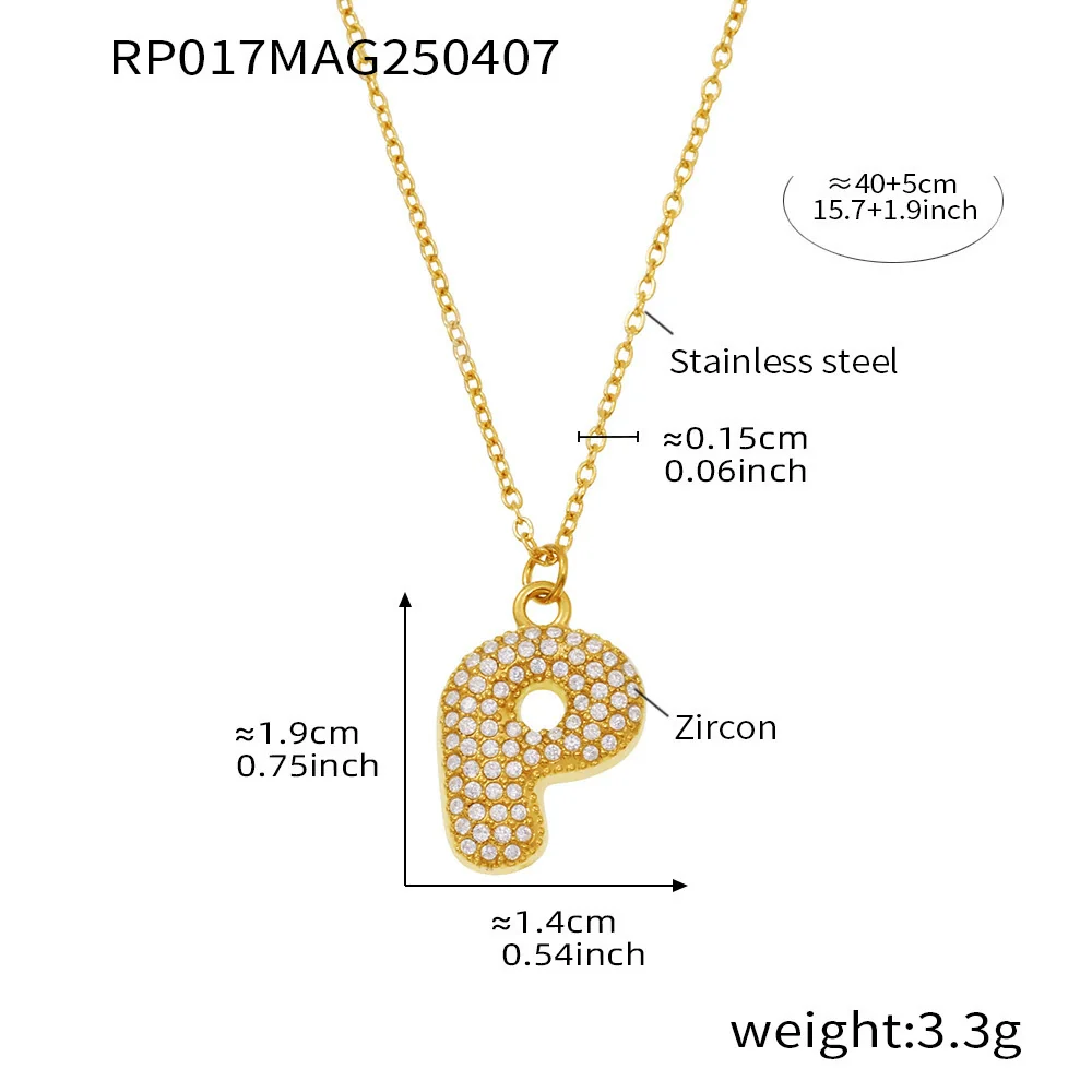 Wholesale Women's Fashion Luxury Electroplated Geometric Ferris Wheel English Letters Zircon Stainless Steel And Titanium Steel Necklace - Image 21