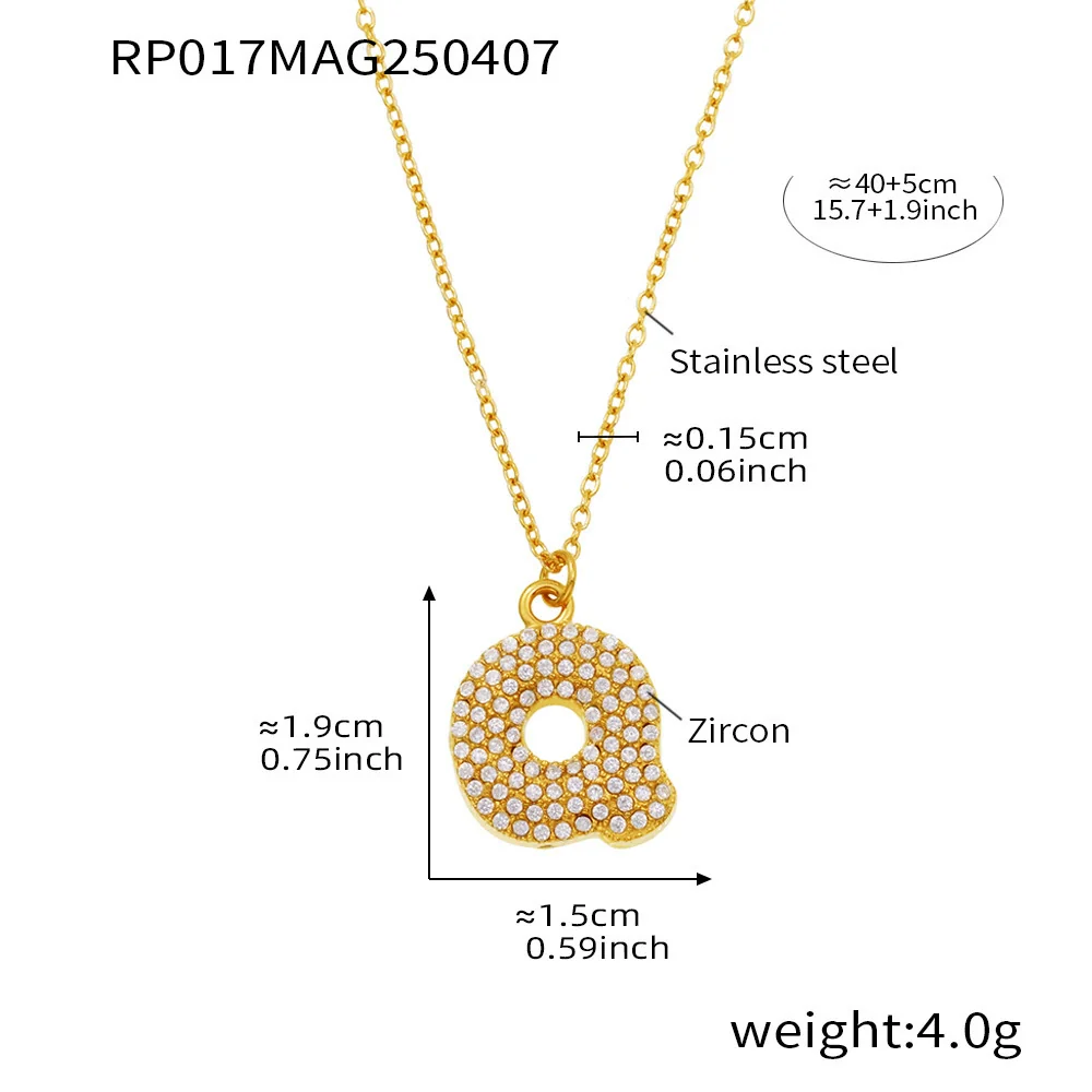Wholesale Women's Fashion Luxury Electroplated Geometric Ferris Wheel English Letters Zircon Stainless Steel And Titanium Steel Necklace - Image 22