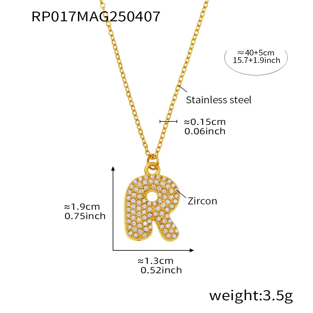 Wholesale Women's Fashion Luxury Electroplated Geometric Ferris Wheel English Letters Zircon Stainless Steel And Titanium Steel Necklace - Image 23