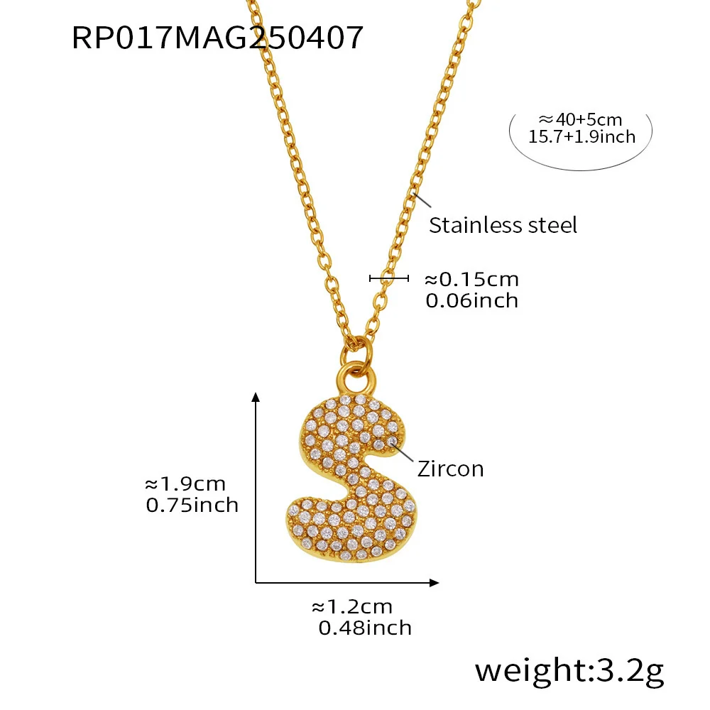 Wholesale Women's Fashion Luxury Electroplated Geometric Ferris Wheel English Letters Zircon Stainless Steel And Titanium Steel Necklace - Image 24