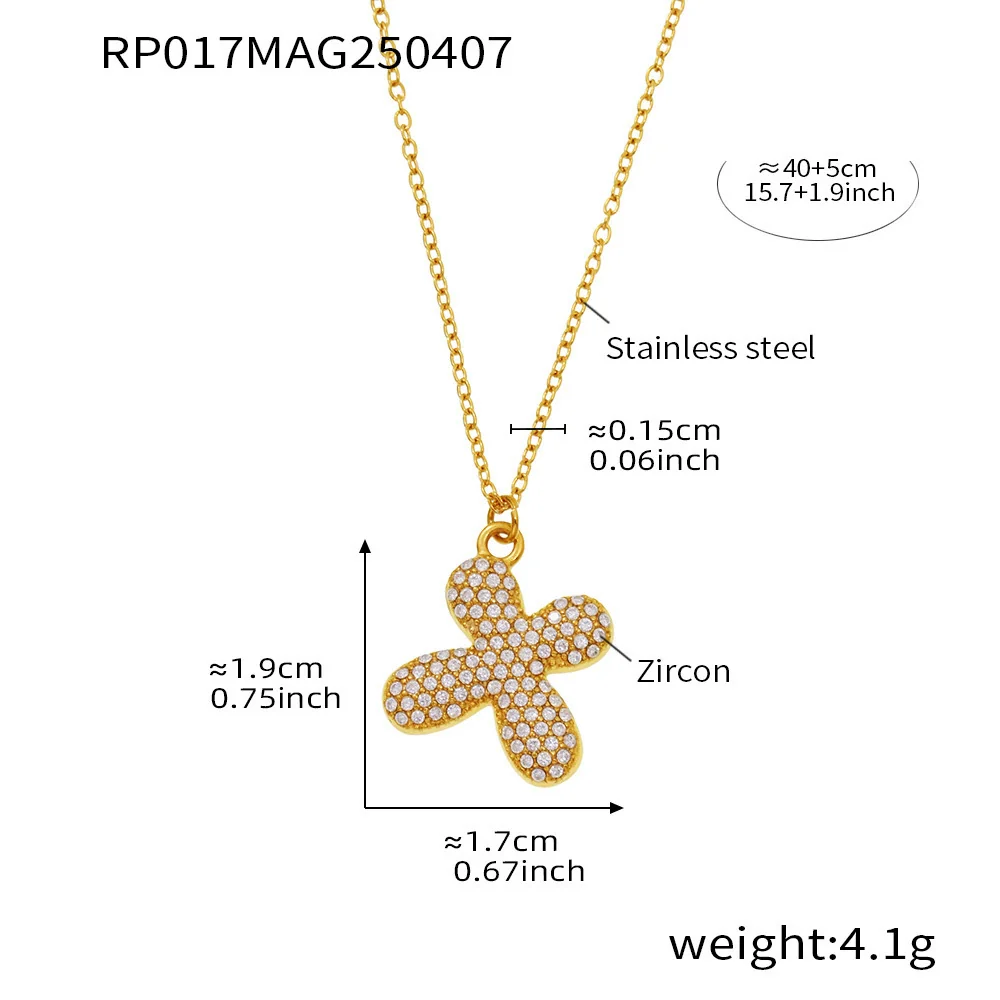 Wholesale Women's Fashion Luxury Electroplated Geometric Ferris Wheel English Letters Zircon Stainless Steel And Titanium Steel Necklace - Image 29