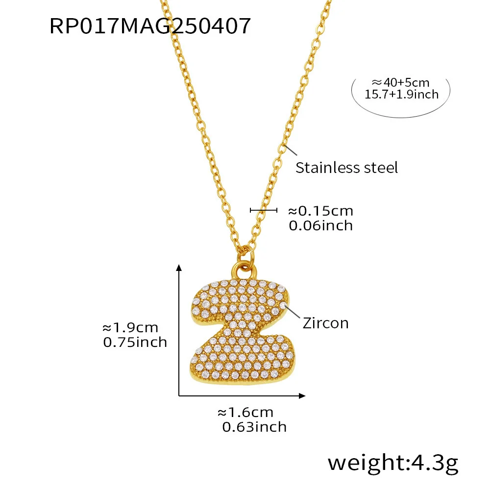 Wholesale Women's Fashion Luxury Electroplated Geometric Ferris Wheel English Letters Zircon Stainless Steel And Titanium Steel Necklace - Image 31