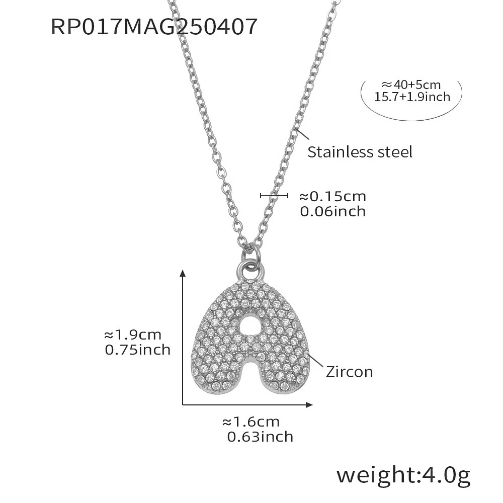 Wholesale Women's Fashion Luxury Electroplated Geometric Ferris Wheel English Letters Zircon Stainless Steel And Titanium Steel Necklace - Image 32