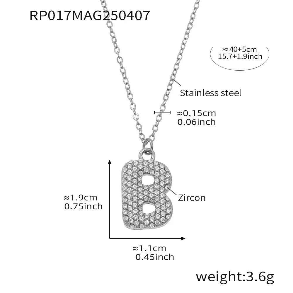 Wholesale Women's Fashion Luxury Electroplated Geometric Ferris Wheel English Letters Zircon Stainless Steel And Titanium Steel Necklace - Image 33