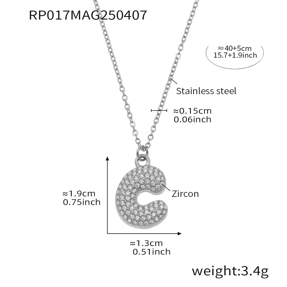 Wholesale Women's Fashion Luxury Electroplated Geometric Ferris Wheel English Letters Zircon Stainless Steel And Titanium Steel Necklace - Image 34