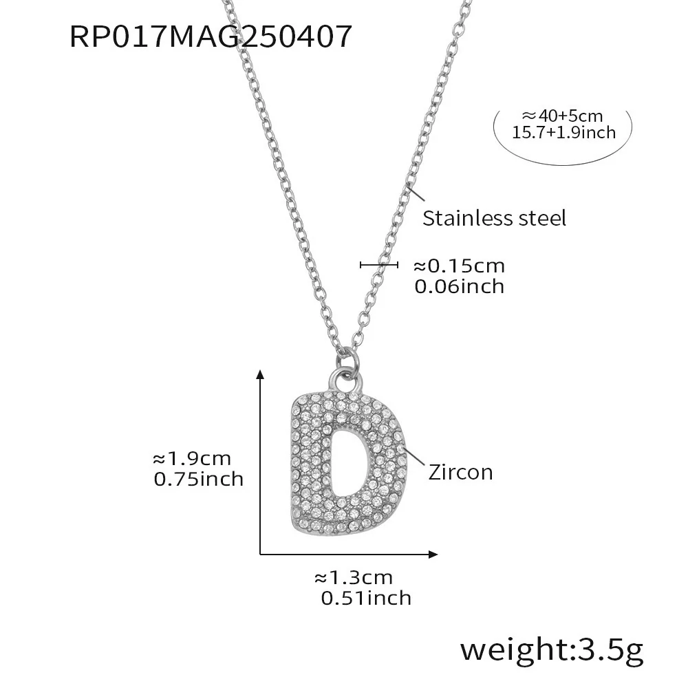 Wholesale Women's Fashion Luxury Electroplated Geometric Ferris Wheel English Letters Zircon Stainless Steel And Titanium Steel Necklace - Image 35