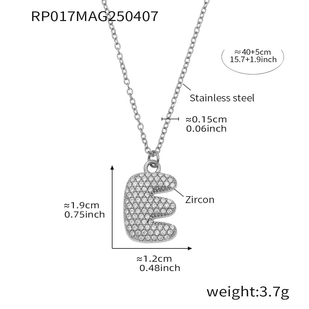 Wholesale Women's Fashion Luxury Electroplated Geometric Ferris Wheel English Letters Zircon Stainless Steel And Titanium Steel Necklace - Image 36