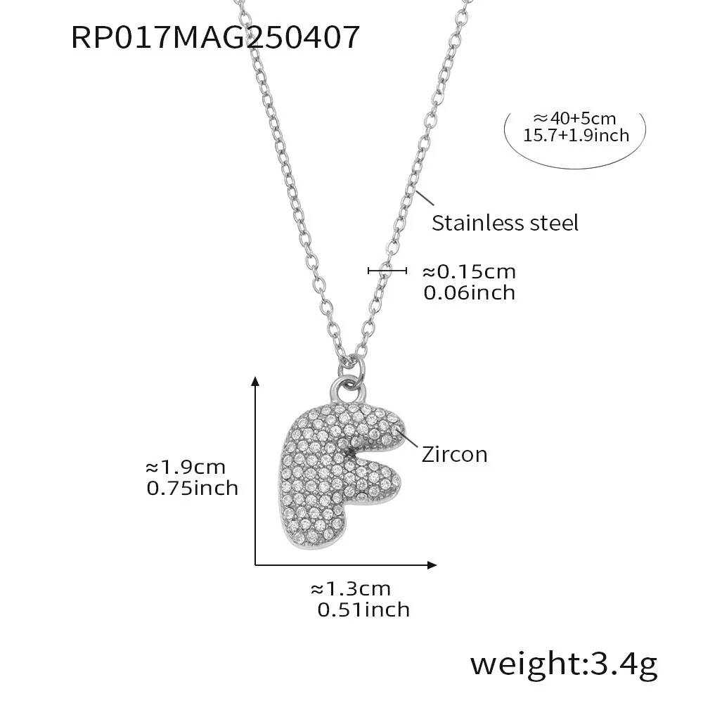 Wholesale Women's Fashion Luxury Electroplated Geometric Ferris Wheel English Letters Zircon Stainless Steel And Titanium Steel Necklace - Image 37
