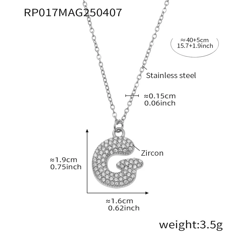 Wholesale Women's Fashion Luxury Electroplated Geometric Ferris Wheel English Letters Zircon Stainless Steel And Titanium Steel Necklace - Image 38