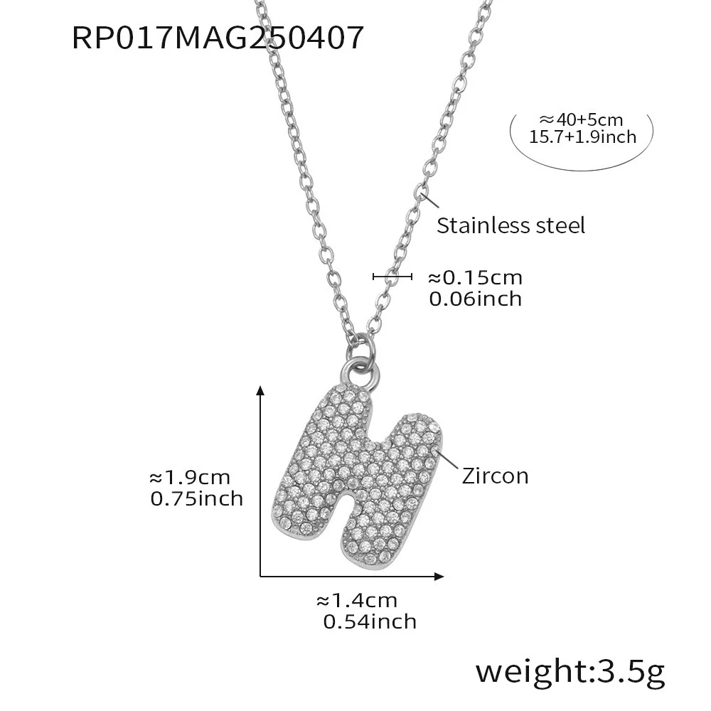 Wholesale Women's Fashion Luxury Electroplated Geometric Ferris Wheel English Letters Zircon Stainless Steel And Titanium Steel Necklace - Image 39