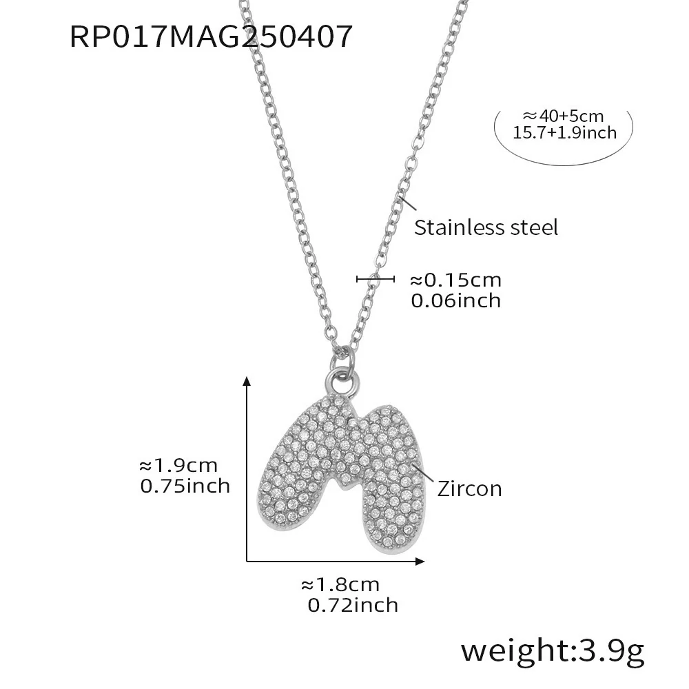 Wholesale Women's Fashion Luxury Electroplated Geometric Ferris Wheel English Letters Zircon Stainless Steel And Titanium Steel Necklace - Image 44