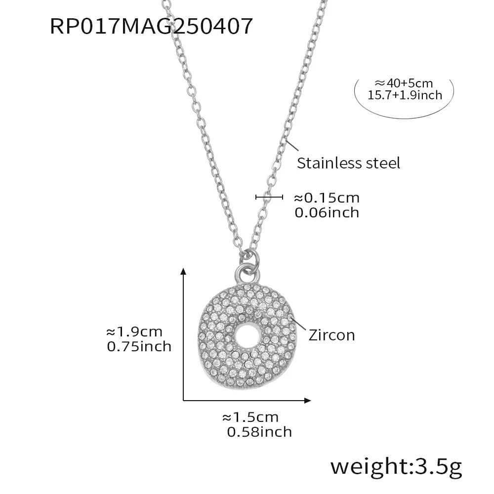 Wholesale Women's Fashion Luxury Electroplated Geometric Ferris Wheel English Letters Zircon Stainless Steel And Titanium Steel Necklace - Image 46